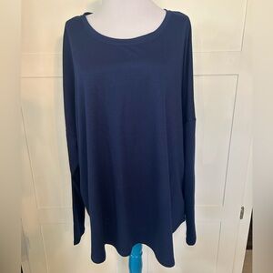 Crown & Ivy Navy Blue Long Drop Sleeve Top NWT XXL